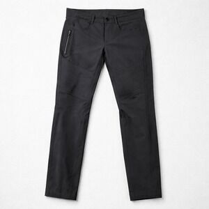 Lululemon Lab Moto Pants Black Quilted Knee Technical Trousers Womens Slim Fit